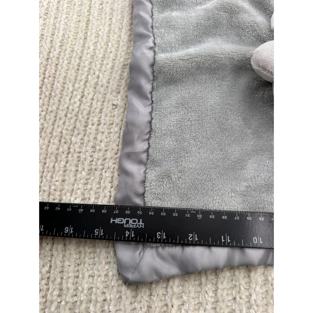 Carters Elephant Security Blanket Gray Plush Satin Trim Lovey Baby Snuggle 14x14